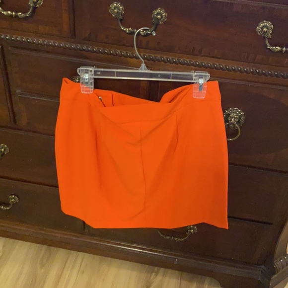 COPY - Bright Orange GB mini skirt with silver buttons - Picture 4 of 4
